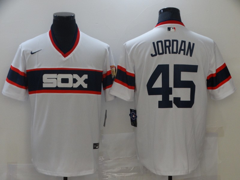 Men Chicago White Sox 45 Jordan White Game 2021 Nike MLB Jerseys